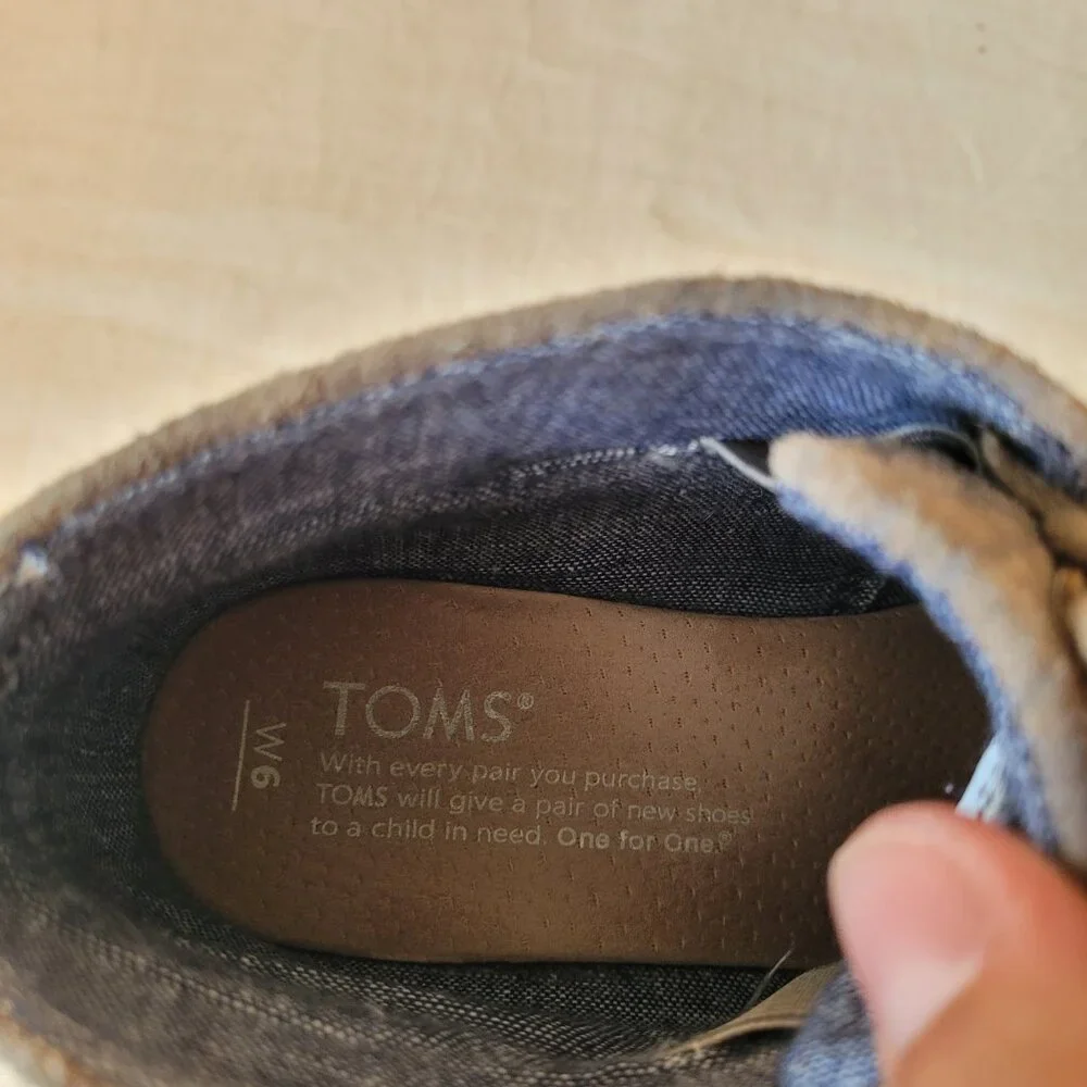 TOMS Cream Leopard Print Wedge Shoes - Picture 7 of 7